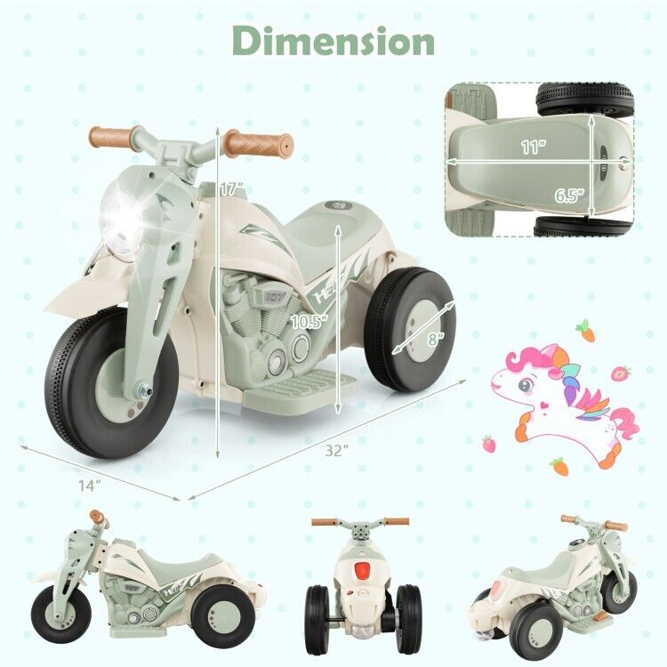 Load image into Gallery viewer, Fun and Exciting Electric Ride-On Motorcycle for Kids with Bubble Maker and Music - 6V Battery and Durable PP Wheels
