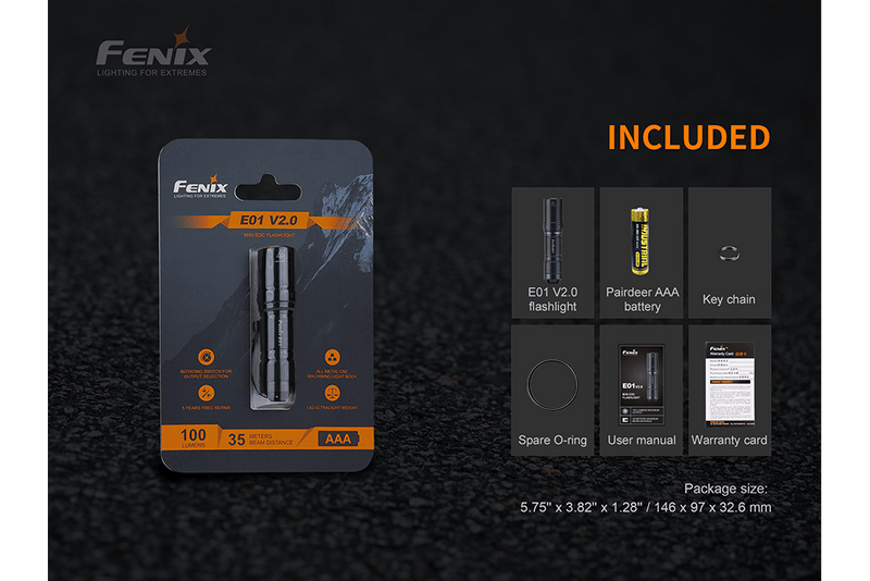 Load image into Gallery viewer, Fenix E01 V2.0 AAA LED Flashlight
