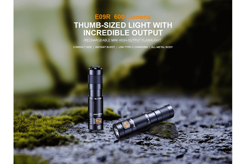 Load image into Gallery viewer, Fenix E09R Rechargeable High-Output Flashlight  - 600 Lumens
