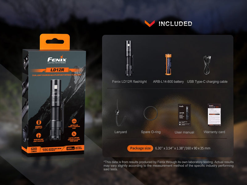 Load image into Gallery viewer, Fenix LD12R Dual Light Flashlight - 600 Lumens
