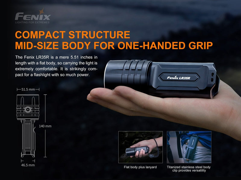 Load image into Gallery viewer, Fenix LR35R Rechargeable LED Flashlight - 10,000 Lumens
