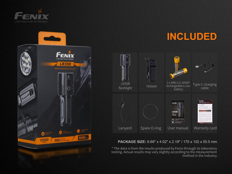 Load image into Gallery viewer, Fenix LR35R Rechargeable LED Flashlight - 10,000 Lumens
