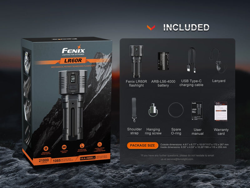 Load image into Gallery viewer, Fenix LR60R Rotary Switch Rechargeable Searchlight - 21000 Lumens
