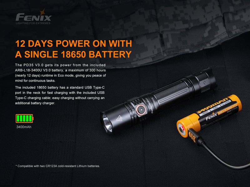 Load image into Gallery viewer, Fenix PD35 V3.0 Everyday Carry Flashlight - 1700 Lumens
