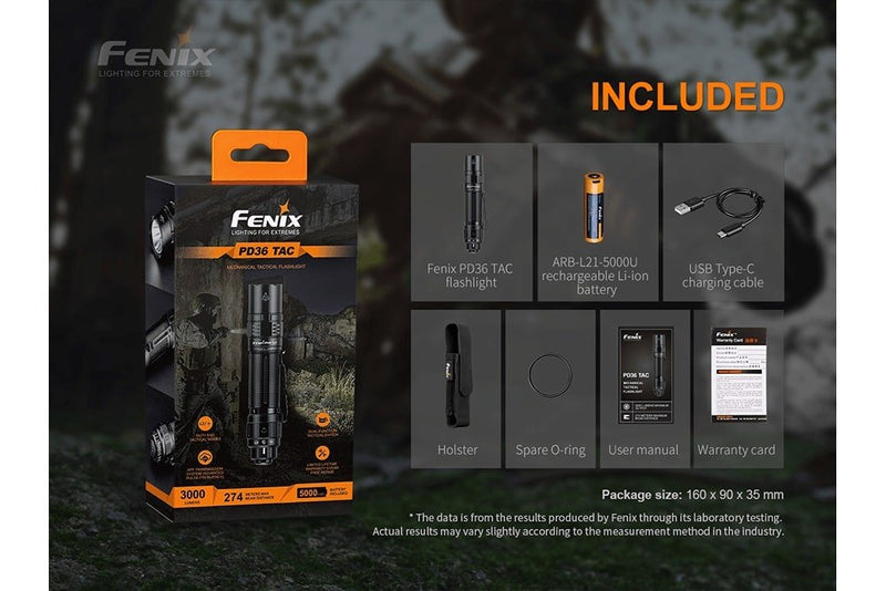 Load image into Gallery viewer, Fenix PD36 TAC Tactical Flashlight - 3000 Lumens
