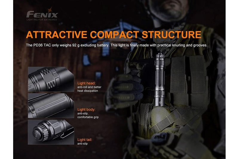 Load image into Gallery viewer, Fenix PD36 TAC Tactical Flashlight - 3000 Lumens
