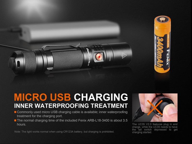 Load image into Gallery viewer, Fenix UC35 V2.0 LED Rechargeable EDC Flashlight
