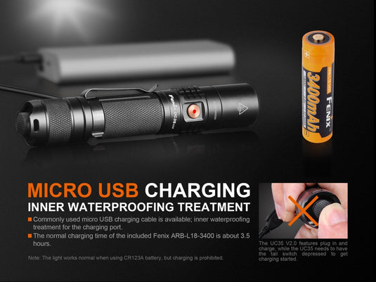 Fenix UC35 V2.0 LED Rechargeable EDC Flashlight