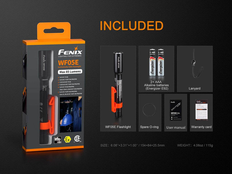 Load image into Gallery viewer, Fenix WF05E Intrinsically Safe Flashlight
