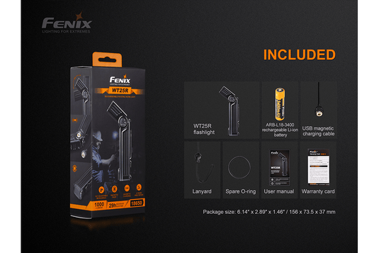 Fenix WT25R Adjustable Head LED Flashlight - 1000 Lumens