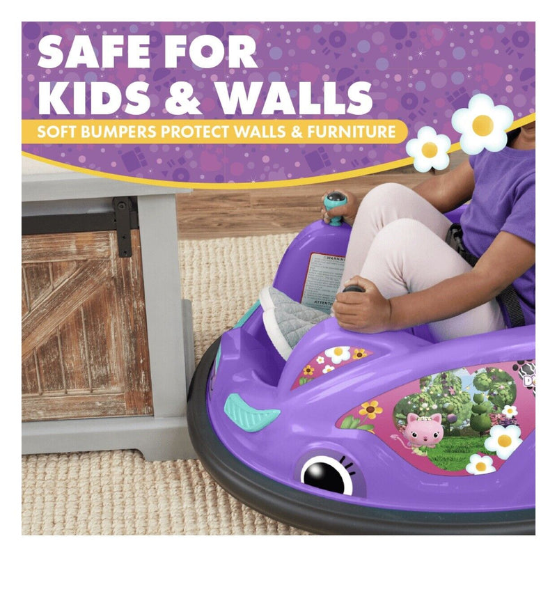 Load image into Gallery viewer, Gabby&#39;s Dollhouse 6V Bumper Car: Fun Ride with LED Lights
