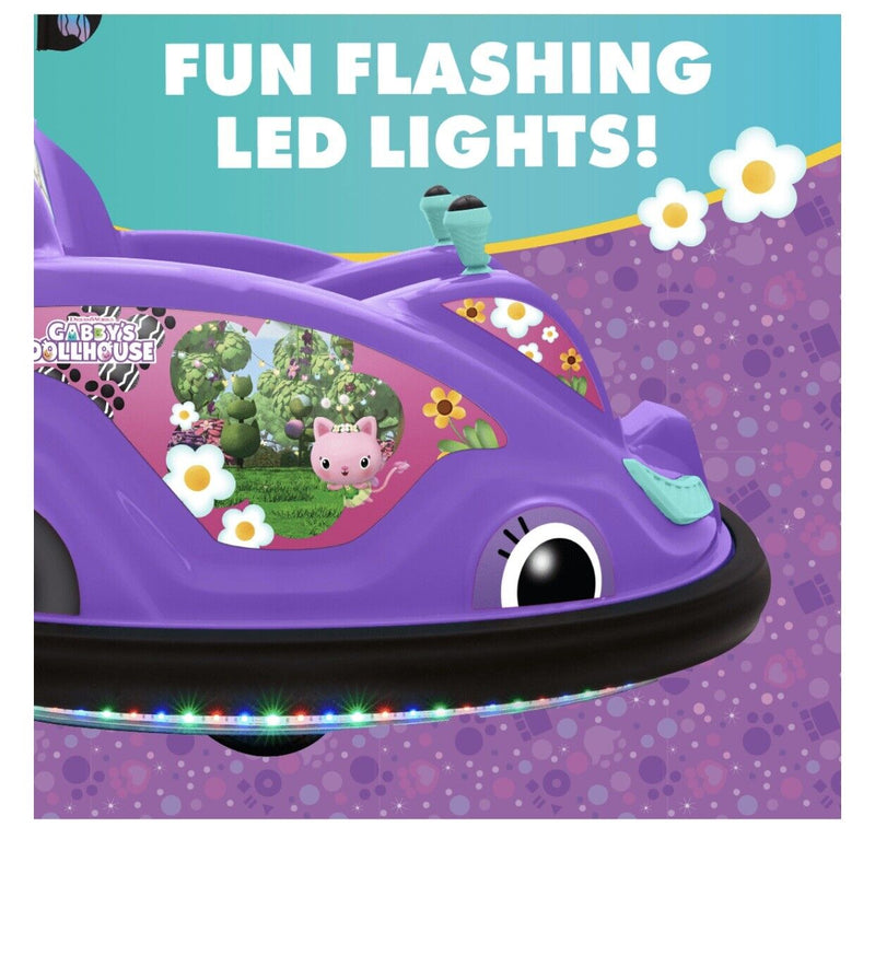 Load image into Gallery viewer, Gabby&#39;s Dollhouse 6V Bumper Car: Fun Ride with LED Lights
