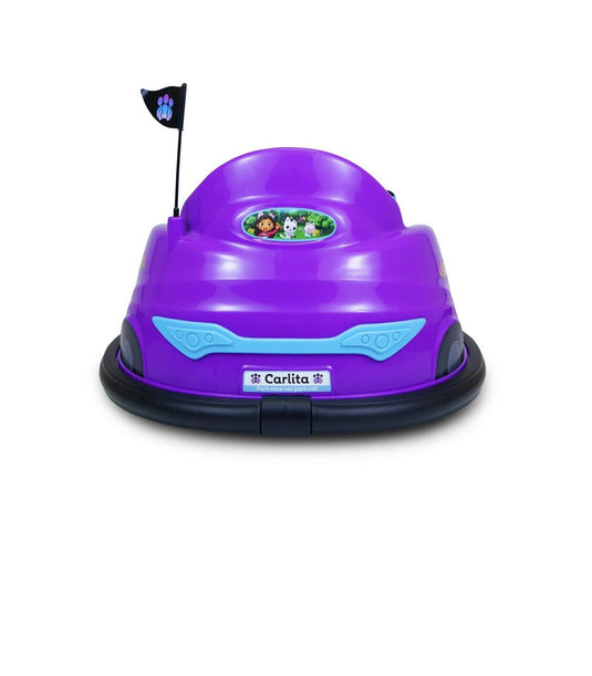 Gabby's Dollhouse 6V Bumper Car: Fun Ride with LED Lights