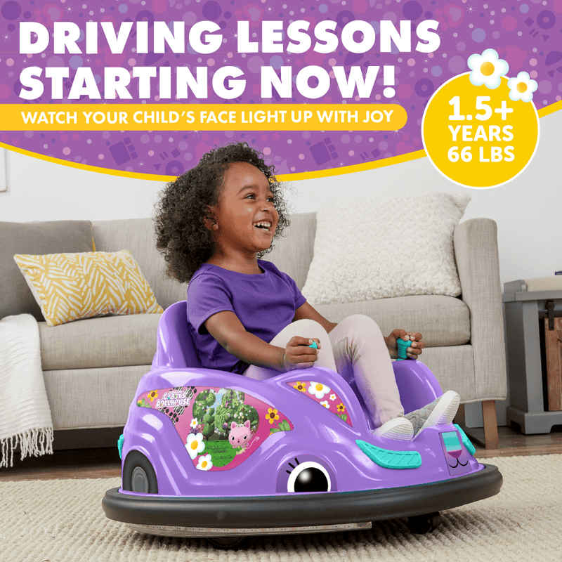 Load image into Gallery viewer, Gabby&#39;s Dollhouse Electric Bumper Car - 6V Battery Powered Ride On

