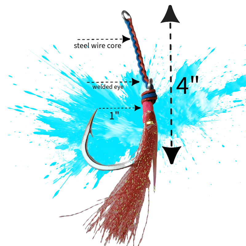 Load image into Gallery viewer, Kraken Assist Hooks – 10/0 Heavy-Duty Saltwater Slow Pitch Jigging Hooks
