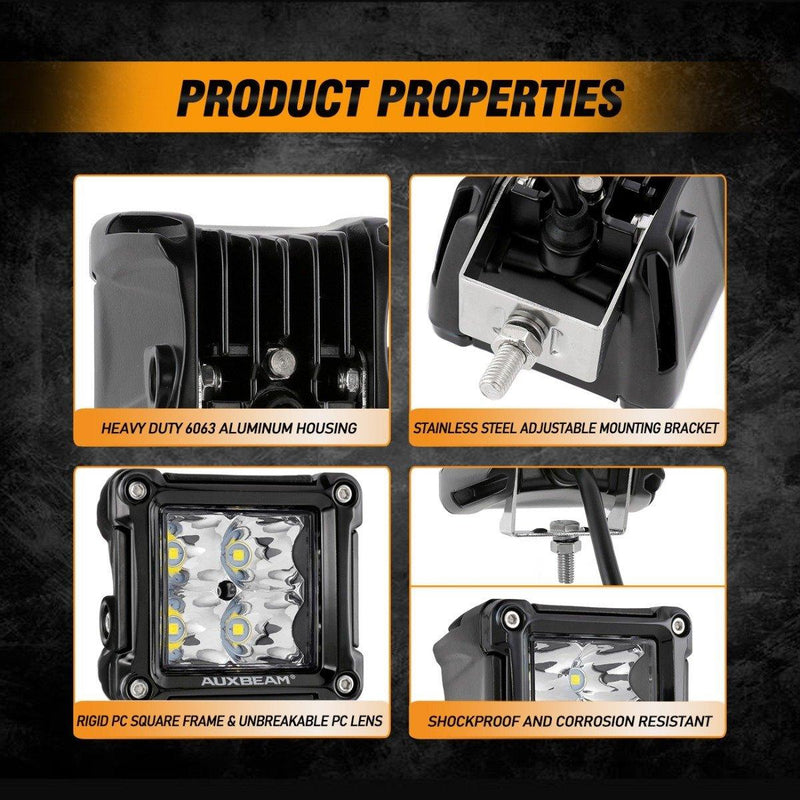 Load image into Gallery viewer, 3 Inch LED Pods Light Spot/Flood Beam with Wiring Harness &amp; LED Pod Lights Mounting Brackets Combo for 2014-2021 Polaris RZR 900 1000 ＆ TURBO RI
