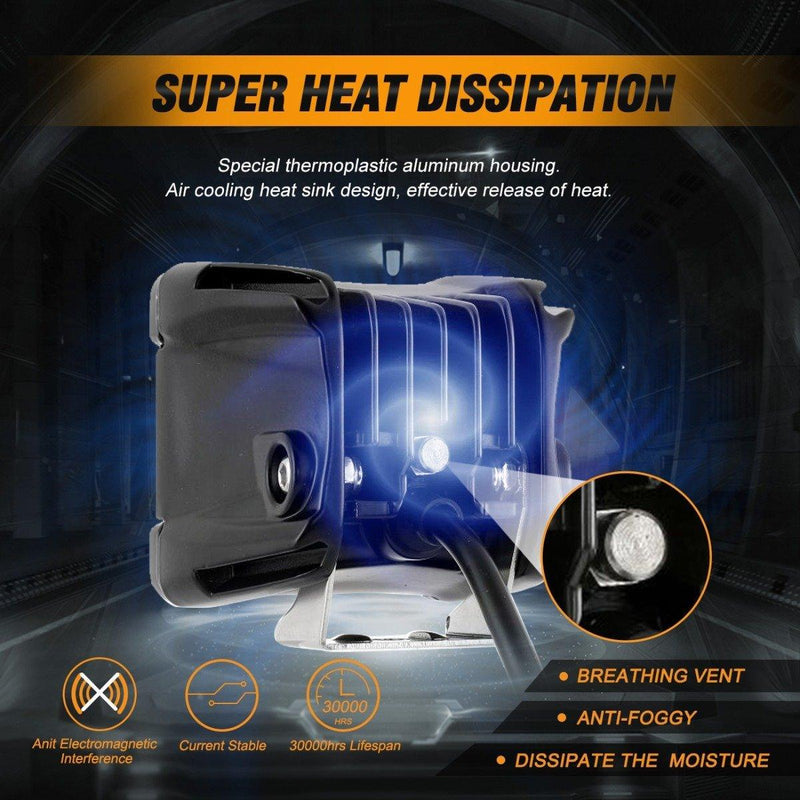 Load image into Gallery viewer, 3&quot; 40W LED Pods Light Spot/Flood with wiring harness for SUV ATV UTV Trucks Pickup Boat
