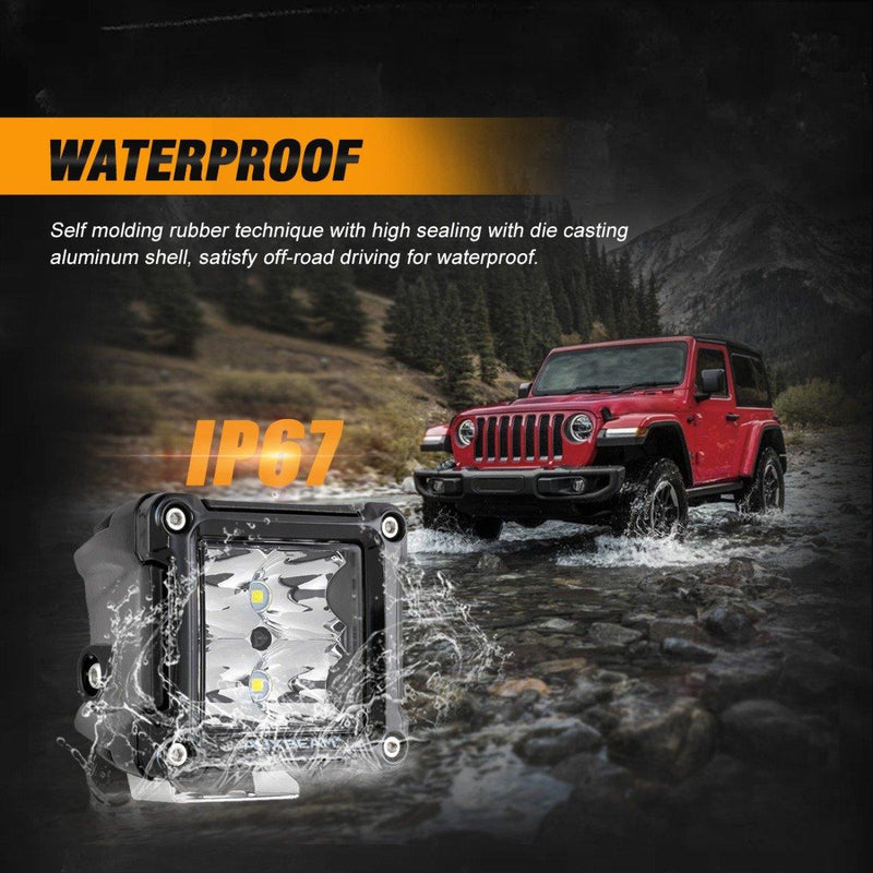 Load image into Gallery viewer, 3&quot; 40W LED Pods Light Spot/Flood with wiring harness for SUV ATV UTV Trucks Pickup Boat
