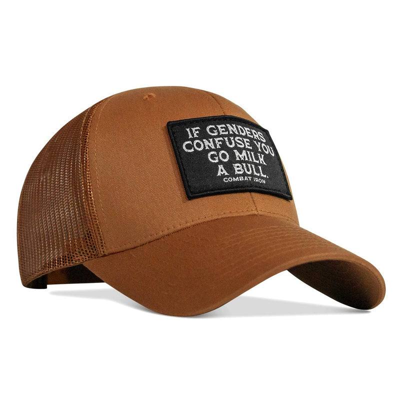 Load image into Gallery viewer, If Genders Confuse You, Go Milk A Bull Patch Snapback Hat
