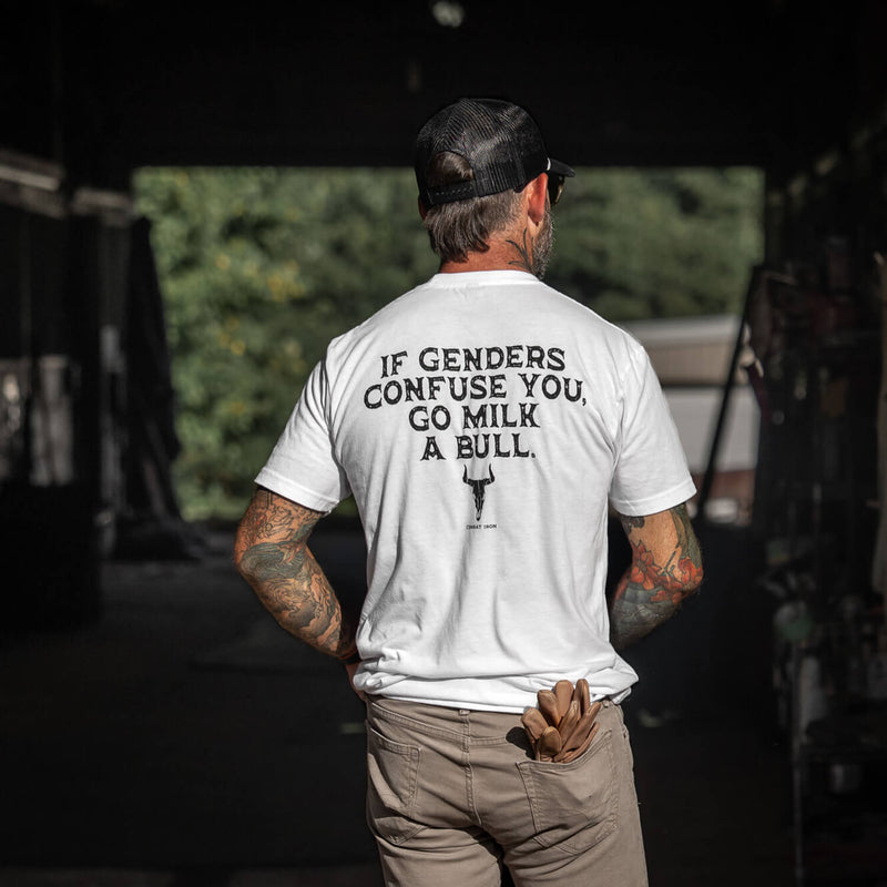 Load image into Gallery viewer, If Genders Confuse You, Go Milk a Bull Men&#39;s T-Shirt
