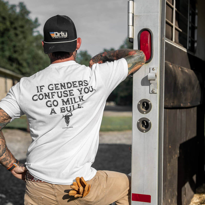 Load image into Gallery viewer, If Genders Confuse You, Go Milk a Bull Men&#39;s T-Shirt
