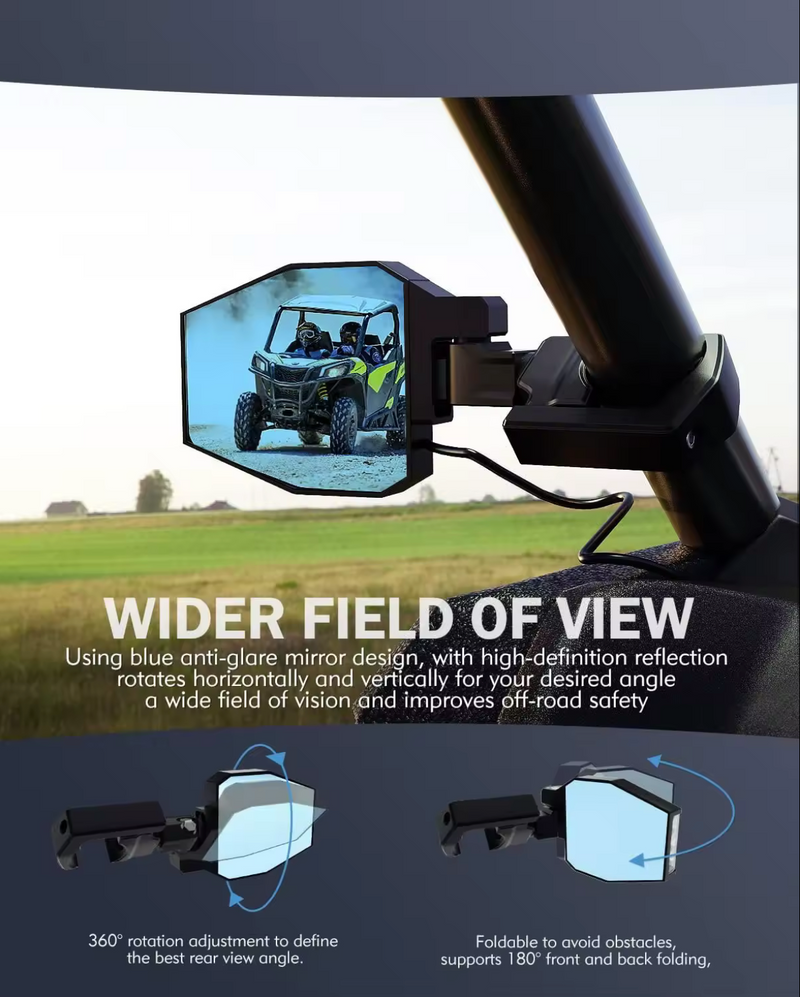 Load image into Gallery viewer, Off Road Side Mirror Pair With Sidewinder LED Pod Lights
