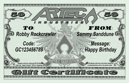 Artec Industries Gift Card