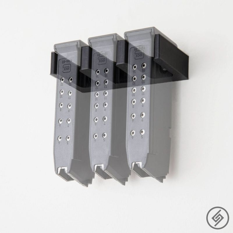 Load image into Gallery viewer, Glock Magazine Wall Storage Rack (3 Mag Capacity)
