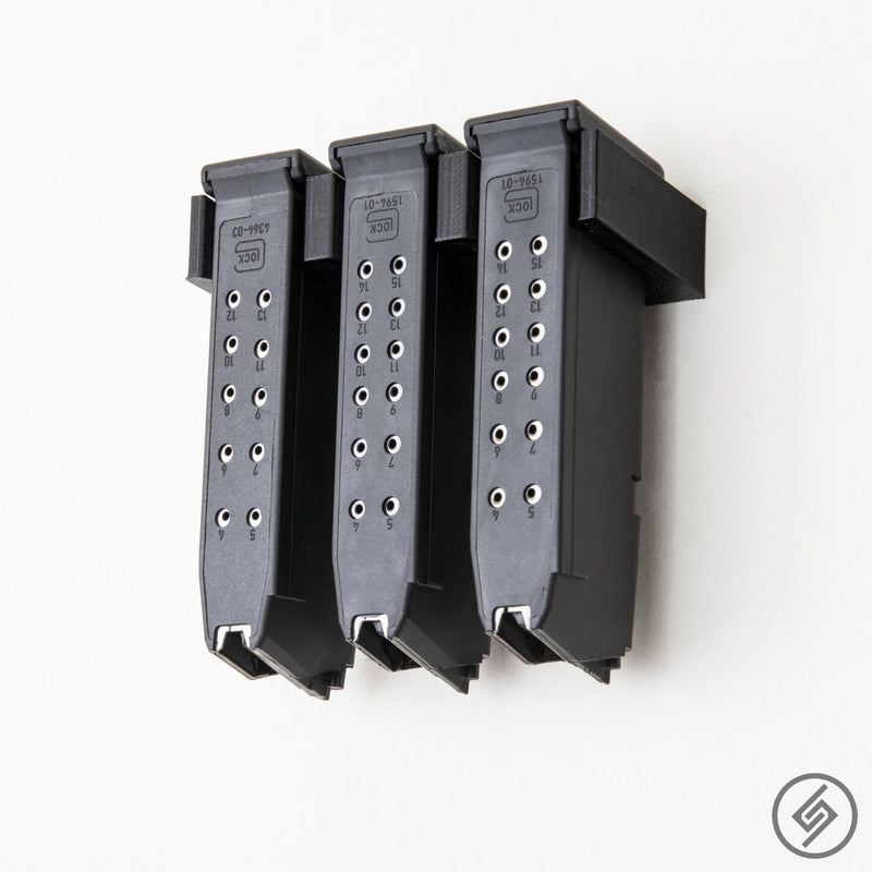 Load image into Gallery viewer, Glock Magazine Wall Storage Rack (3 Mag Capacity)
