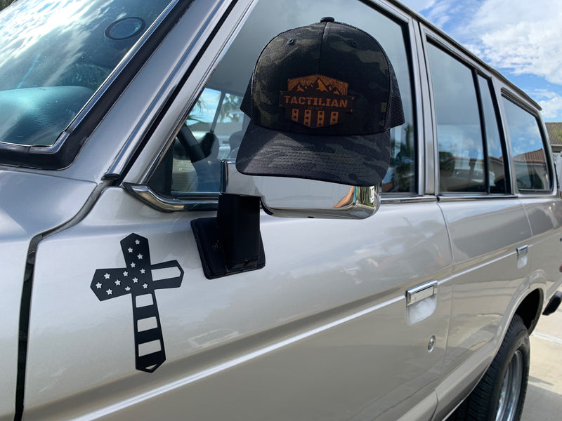 Load image into Gallery viewer, God and Country American Flag Cross Magnet
