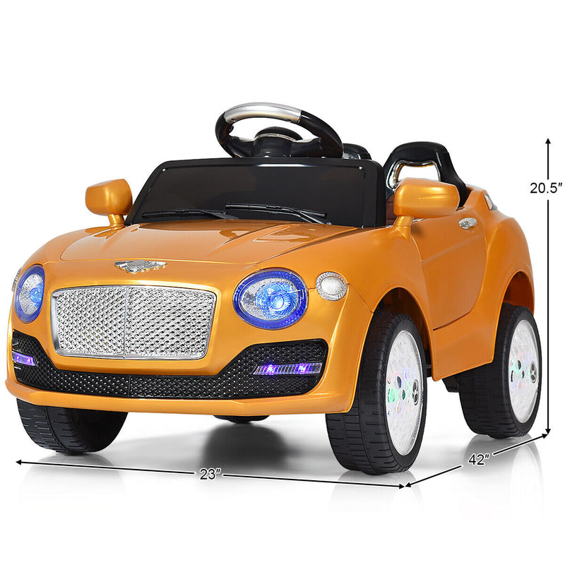 Load image into Gallery viewer, Gold 6V Kids Ride On Car with RC Remote Control, MP3 Player, and Opening Doors
