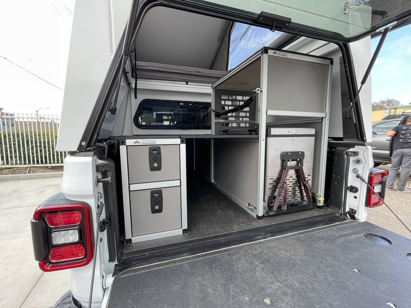 Load image into Gallery viewer, Goose Gear Camper System - Midsize Truck 5Ft. and 6 Ft. Bed - Driver Side Rear Double Drawer Module
