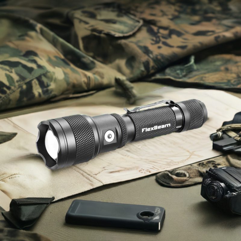 Load image into Gallery viewer, FlexBeam- 1200 Lumen Adjustable Beam Rechargeable Flashlight
