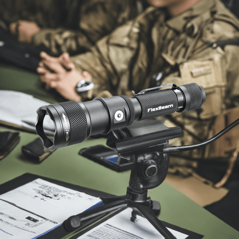 Load image into Gallery viewer, FlexBeam- 1200 Lumen Adjustable Beam Rechargeable Flashlight
