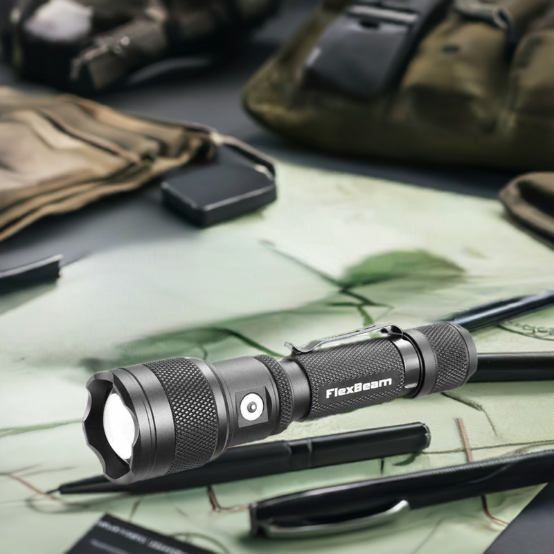 Load image into Gallery viewer, FlexBeam- 1200 Lumen Adjustable Beam Rechargeable Flashlight
