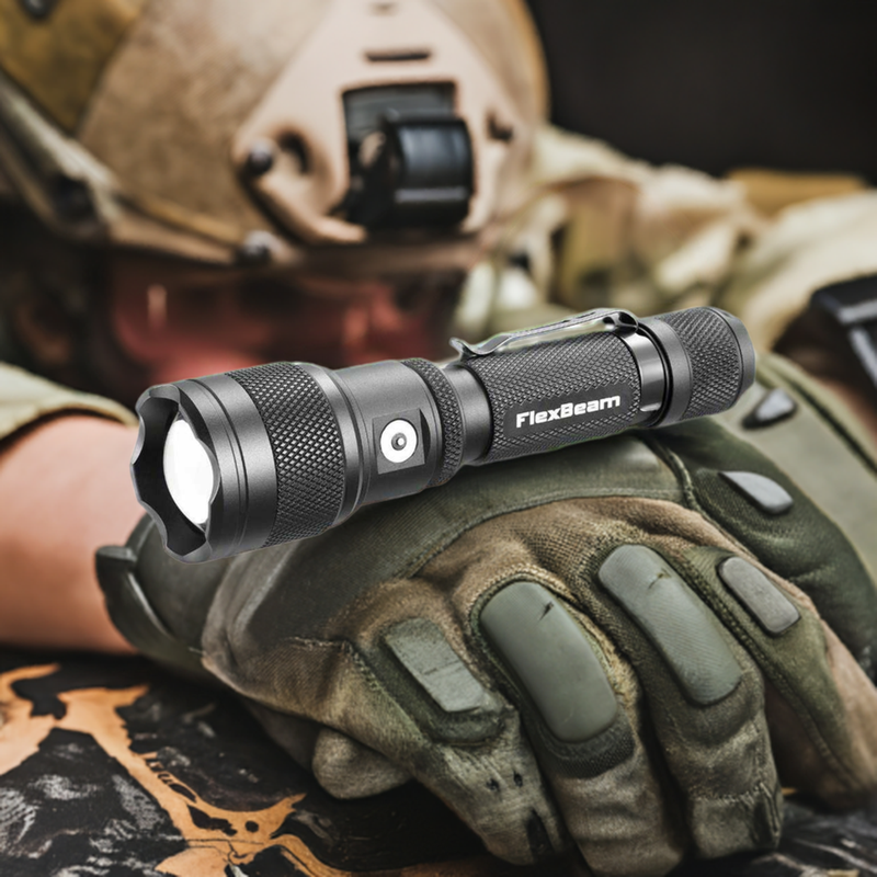 Load image into Gallery viewer, FlexBeam- 1200 Lumen Adjustable Beam Rechargeable Flashlight
