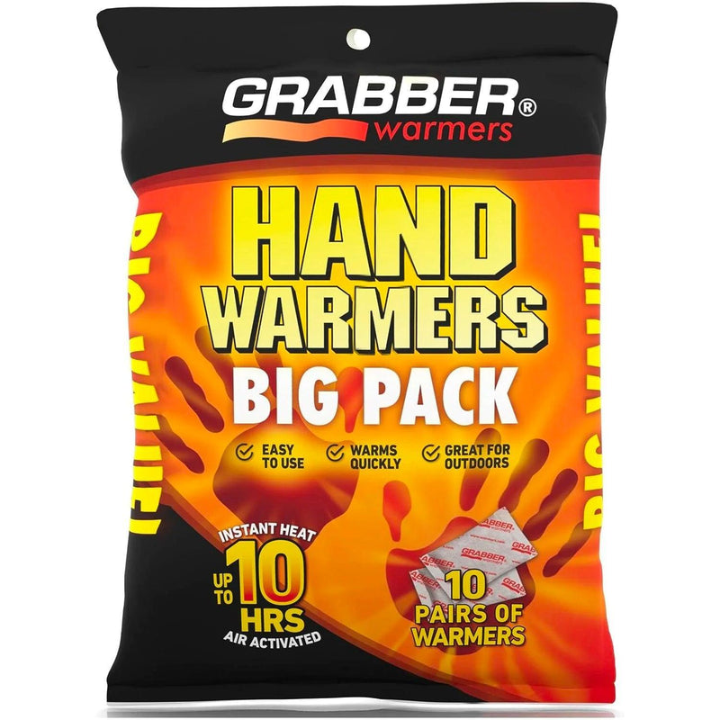 Load image into Gallery viewer, Grabber Hand Warmers - Long Lasting Safe Natural Odorless Air Activated Warmers - Up to 10 Hours of Heat - 10 Pair Pack
