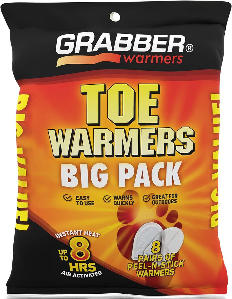 Load image into Gallery viewer, Grabber Toe Warmers - Long Lasting Safe Natural Odorless Air Activated Warmers - Up to 8 Hours of Heat - 8 Pair Pack
