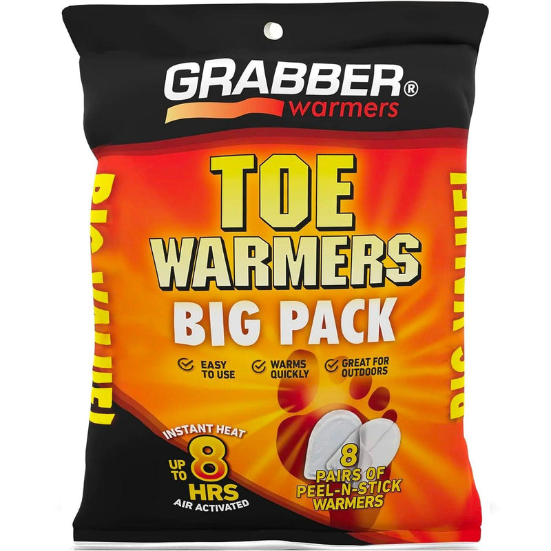 Load image into Gallery viewer, Grabber Toe Warmers - Long Lasting Safe Natural Odorless Air Activated Warmers - Up to 8 Hours of Heat - 8 Pair Pack
