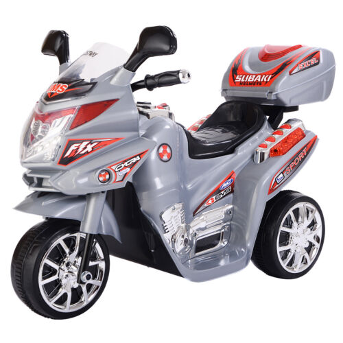 Load image into Gallery viewer, Gray 3-Wheel Electric Ride-On Motorcycle for Kids - Battery Powered Toy Bicycle
