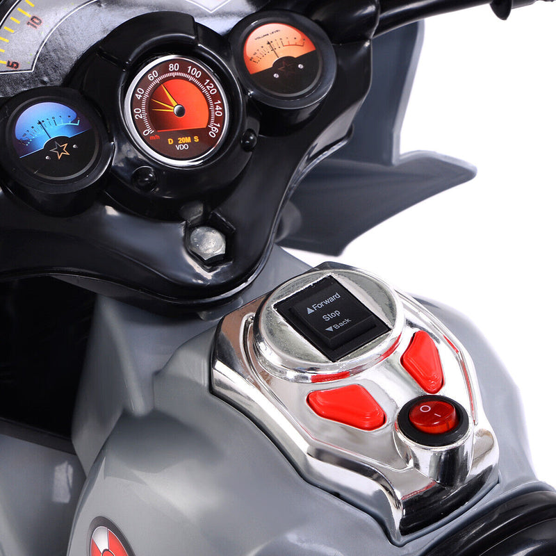 Load image into Gallery viewer, Gray 3-Wheel Electric Ride-On Motorcycle for Kids - Battery Powered Toy Bicycle
