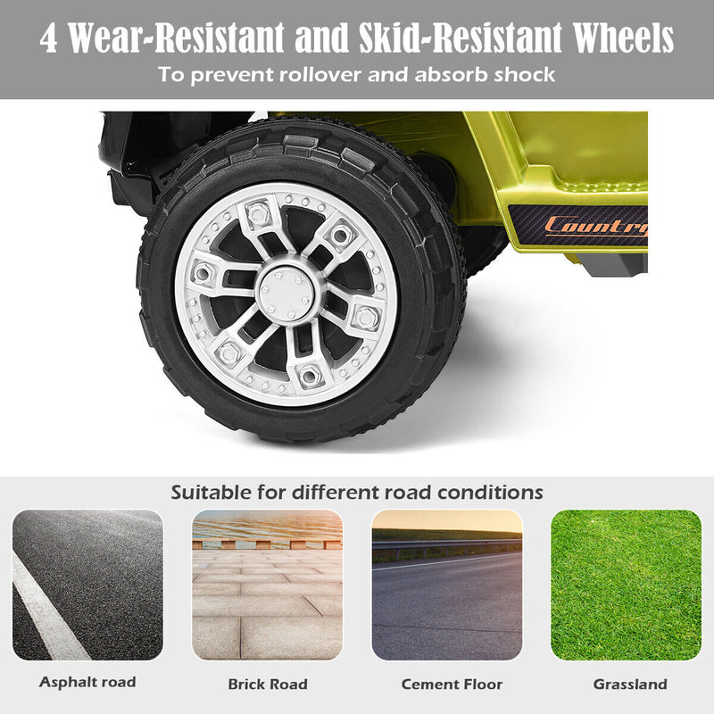 Load image into Gallery viewer, Green 12V Kids Ride On Truck Car with RC Remote, Lights, and MP3 Player - Perfect Toy Gift
