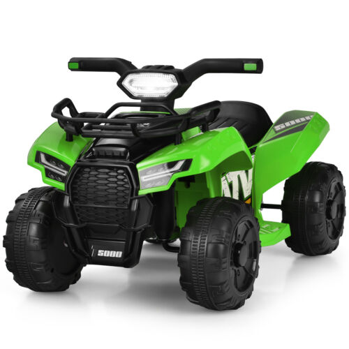 Load image into Gallery viewer, Green 6V Kids ATV Quad Electric Ride On Car Toy with LED Light and MP3 Player for Toddlers
