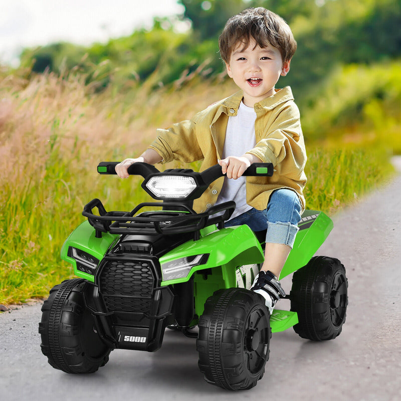 Load image into Gallery viewer, Green 6V Kids ATV Quad Electric Ride On Car with MP3 Player and LED Lights for Toddlers
