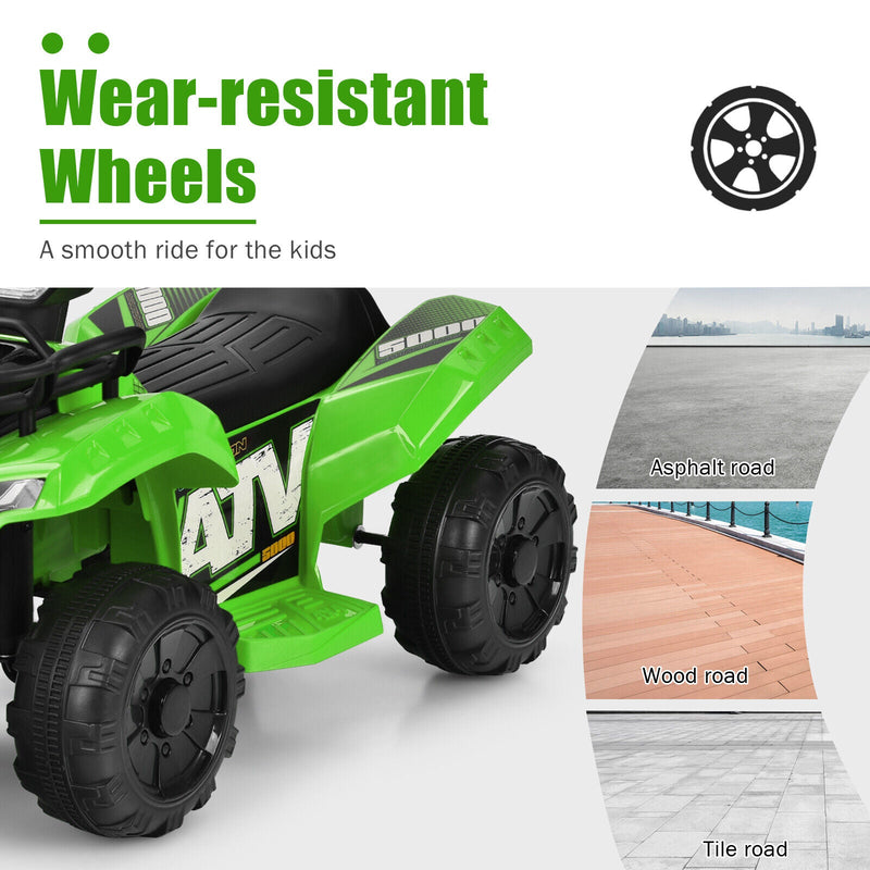 Load image into Gallery viewer, Green 6V Kids ATV Quad Electric Ride On Car with MP3 Player and LED Lights for Toddlers
