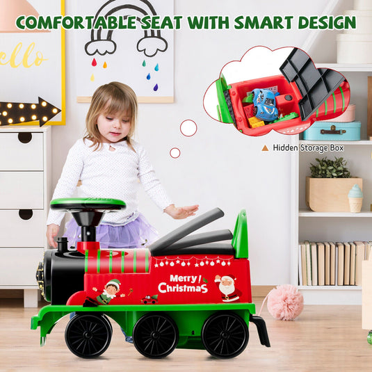 Green Electric Kids Train Toy with Unique Design and Stickers