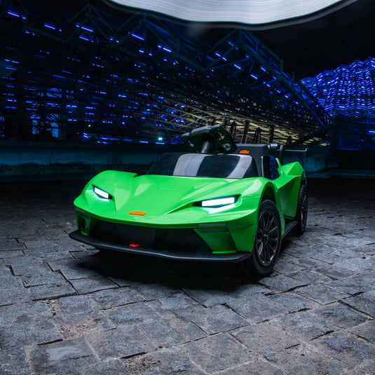 Green Electric Ride-On Car with Remote Control, MP3 Player, and 3 Speed Options for Kids