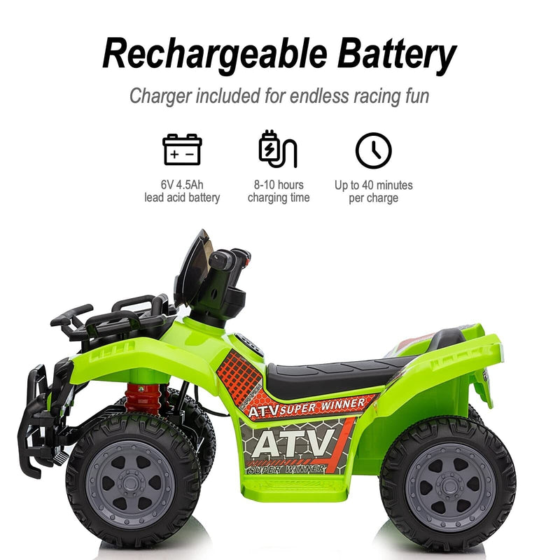 Load image into Gallery viewer, Green Hikiddo Kids ATV 6V Ride On Toy Car with Music for Toddlers
