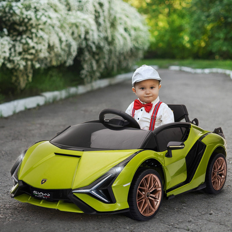 Load image into Gallery viewer, Green Lamborghini SIAN 12V Kids Ride On Car with Remote Control - Rechargeable Toy

