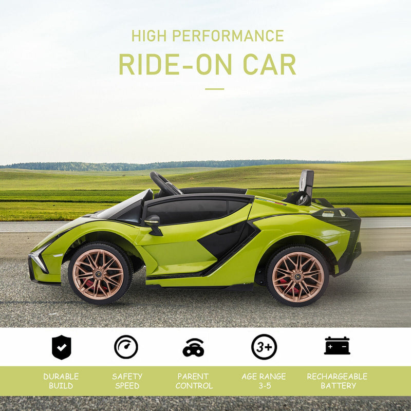 Load image into Gallery viewer, Green Lamborghini SIAN 12V Kids Ride On Car with Remote Control - Rechargeable Toy
